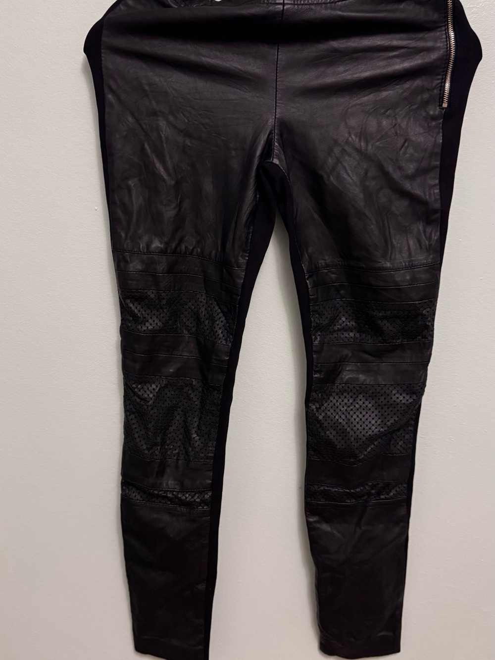 Marciano Black Skinny Faux Leather Moto Jeans